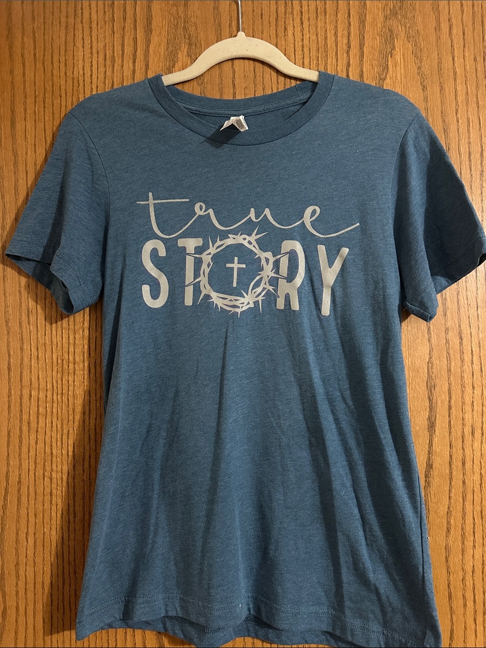 Bella Canvas Teal 'True Story' Graphic Crewneck Tee